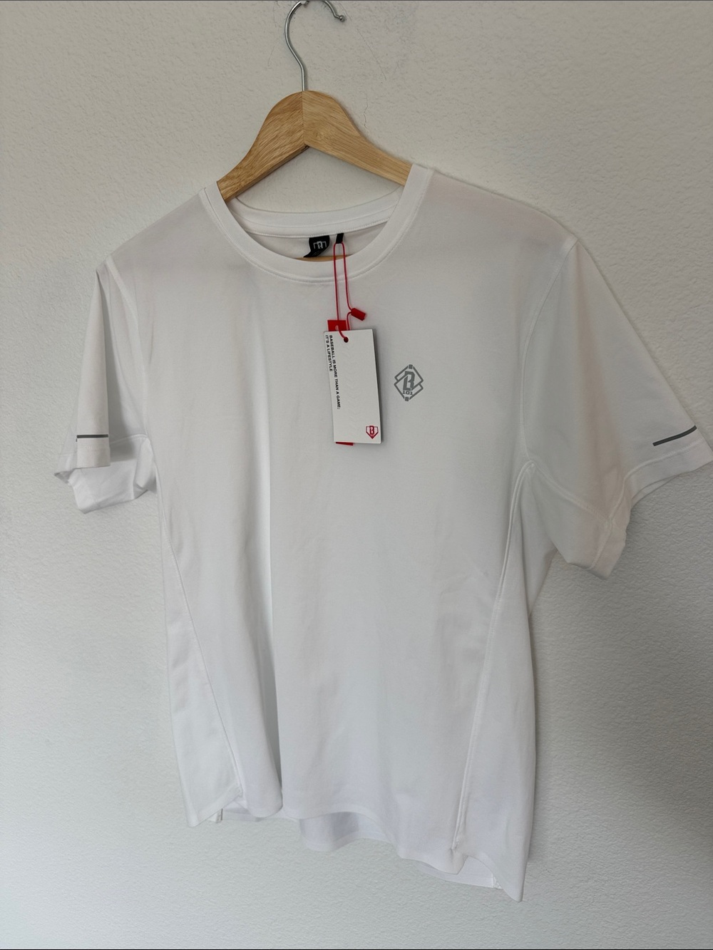 Baseball 101 White Short Sleeve Crew Tee with Subtle Logo